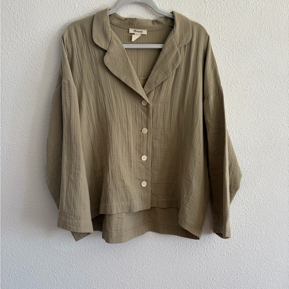 Madewell size XXL collared button blouse 100% cotton